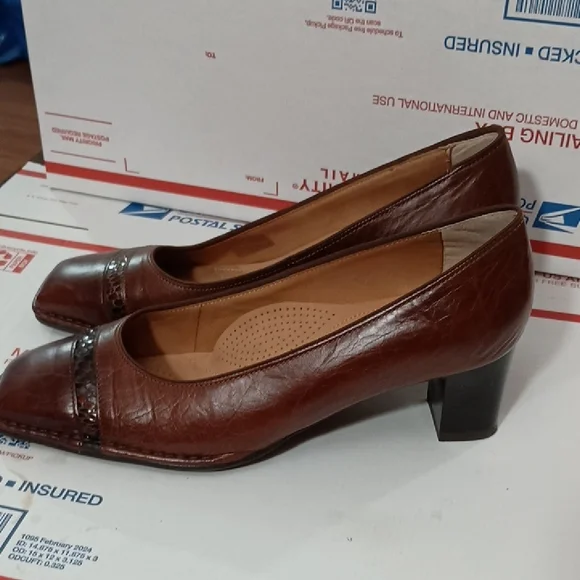 ARA FLEX RELAX Elegant Brown Leather Women's Shoes SIZE 39/8.5 - Picture 3 of 6